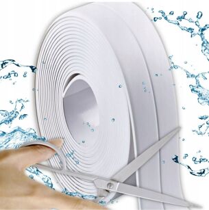 TAŚMA USZCZELNIAJĄCA WODOODPORNA DO WANNY BRODZIKA ZLEWU TOALETY BIAŁA 37mm 320cm