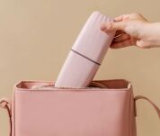 RÓŻOWY POJEMNIK KUBEK ETUI PUDEŁKO ORGANIZER PODRÓŻNY TURYSTYCZNY NA SZCZOTECZKĘ SZCZOTKĘ PASTĘ DO ZĘBÓW DO WALIZKI - 5