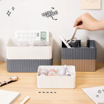 SZARY MAŁY ORGANIZER NA BIURKO SZAFKĘ POJEMNIK PUDEŁKO WKŁAD DO SZUFLADY NA KOSMETYKI KREDKI PRZYBORY - 4