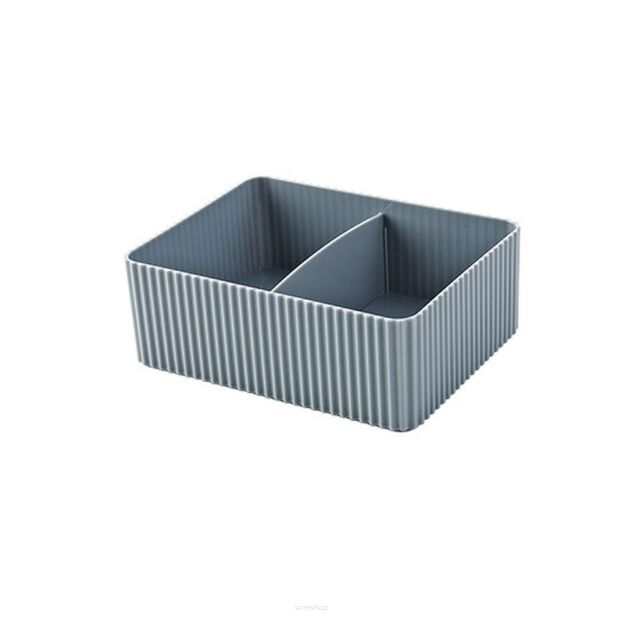 SZARY MAŁY ORGANIZER NA BIURKO SZAFKĘ POJEMNIK PUDEŁKO WKŁAD DO SZUFLADY NA KOSMETYKI KREDKI PRZYBORY