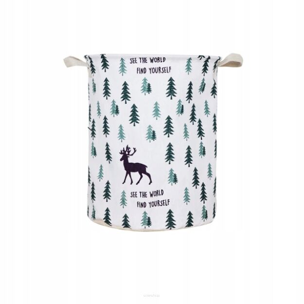 Z JELENIEM POJEMNIK KOSZ WOREK ORGANIZER NA ZABAWKI KLOCKI MASKOTKI UBRANIA PRANIE BIELIZNĘ PODUSZKI