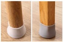 NAKŁADKI NA NOGI KRZESŁA OSŁONKI PODKŁADKI GUMOWE POD MEBLE OCHRONNE SKARPETKI ZESTAW SZARE 4 SZT - 4