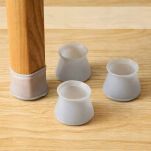 NAKŁADKI NA NOGI KRZESŁA OSŁONKI PODKŁADKI GUMOWE POD MEBLE OCHRONNE SKARPETKI ZESTAW SZARE 4 SZT - 5