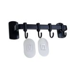 26CM RELING KUCHENNY ŁAZIENKOWY UCHWYT ŚCIENNY HACZYKI NA PRZYBORY LOFT WIESZAK Z HACZYKAMI CZARNY - 3