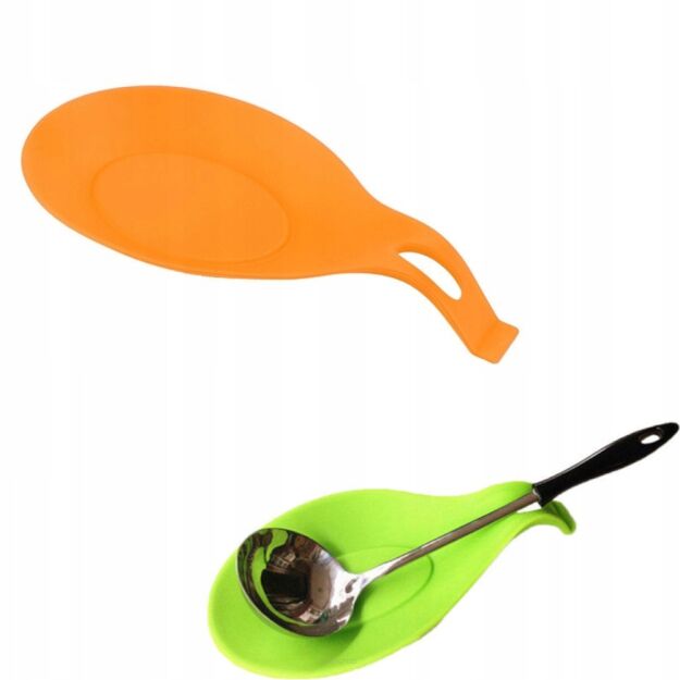 POMARAŃCZOWA PODSTAWKA PODKŁADKA KUCHENNA POD ŁYŻKĘ CHOCHELKĘ ŁOPATKĘ ŁYŻKĘ CHOCHLĘ OCIEKACZ SILIKONOWA