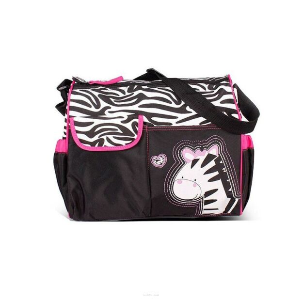 Torba do wózka dziecięcego podróżna torba dla mamy na ramię do spacerów basen i podróż zebra