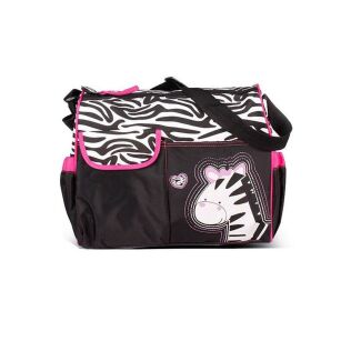 RÓŻOWA ZEBRA TORBA NA RAMIĘ DO WÓZKA PODRÓŻNA DLA DZIECKA I MAMY NA BASEN SPORTOWA DUŻA