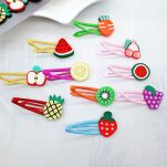 SPINKI OZDOBY WSUWKI DO WŁOSÓW DLA DZIEWCZYNKI OZDOBNE METALOWE KOLOROWE ZESTAW KOMPLET 10 SZT OWOCE - 4