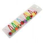 SPINKI OZDOBY WSUWKI DO WŁOSÓW DLA DZIEWCZYNKI OZDOBNE METALOWE KOLOROWE ZESTAW KOMPLET 10 SZT OWOCE - 5