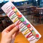 SPINKI OZDOBY WSUWKI DO WŁOSÓW DLA DZIEWCZYNKI OZDOBNE METALOWE KOLOROWE ZESTAW KOMPLET 10 SZT OWOCE - 2