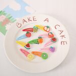 SPINKI OZDOBY WSUWKI DO WŁOSÓW DLA DZIEWCZYNKI OZDOBNE METALOWE KOLOROWE ZESTAW KOMPLET 10 SZT OWOCE - 3