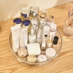 DUŻA TRANSPARENTNA PÓŁKA TACA OBROTOWA ORGANIZER NA KOSMETYKI PRZYPRAWY DO SZAFY OBROTOWY - 5