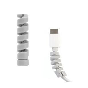 ZABEZPIECZENIE OSŁONA KABLA PRZEWODU ŁADOWARKI USB SPIRALA SZARA