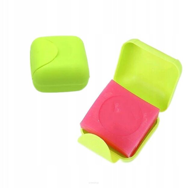 MYDELNICZKA PODRĘCZNA PODRÓŻNA POJEMNIK PUDEŁKO NA MYDŁO SZAMPON W KOSTCE Z