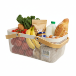 KOSZ NA ZAKUPY KOSZYK NA OWOCE WARZYWA GRZYBY ZABAWKI METALOWY POJEMNY DUŻY AŻUROWY Z SIATKI BIAŁY ORGANIZER DO SPIŻARNI - 4