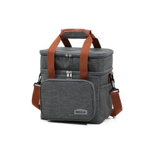 SZARA TORBA TERMICZNA IZOLACYJNA PLAŻOWA TURYSTYCZNA BOX NA LUNCH JEDZENIE PIKNIK TERMOIZOLACYJNA NA RAMIĘ