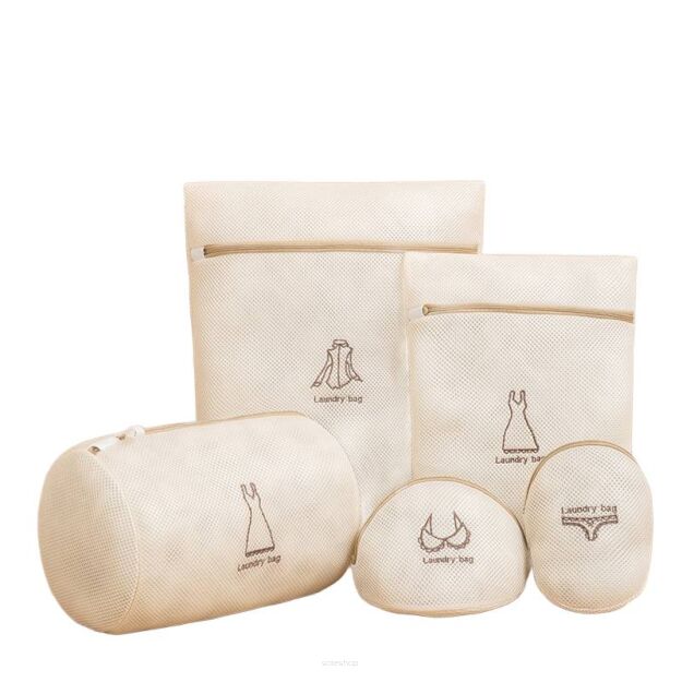 WOREK WORKI WORECZKI SIATKA OCHRONNA DO PRALKI SIATKI DO PRANIA BIELIZNY UBRAŃ Z ZAMKIEM ZESTAW 5SZT