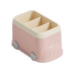 RÓŻOWY ORGANIZER PRZYBORNIK POJEMNIK NA BIURKO DLA DZIECI NA KREDKI DŁUGOPISY PRZYBORY AUTKO AUTOBUS - 2