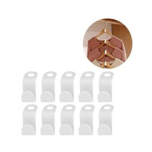 BIAŁE HACZYKI ORGANIZER NA UBRANIA DO SZAFY WIESZAKI PRZEDŁUŻKI DO WIESZAKÓW KOMPLET 10 SZTUK