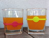 DUŻE KOLOROWE ZNACZNIKI OPASKI NA BUTELKI SZKLANKI KIELISZKI DRINKI NAPOJE SILIKONOWE NAKŁADKI 12SZT - 5